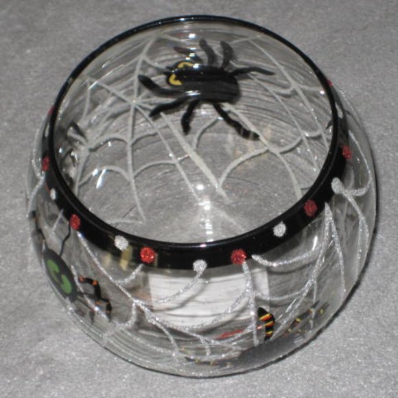 NEW Vintage Halloween Candleholder Spiders by Midwest CBK 2003 Glass Globe NOS - Picture 1 of 9